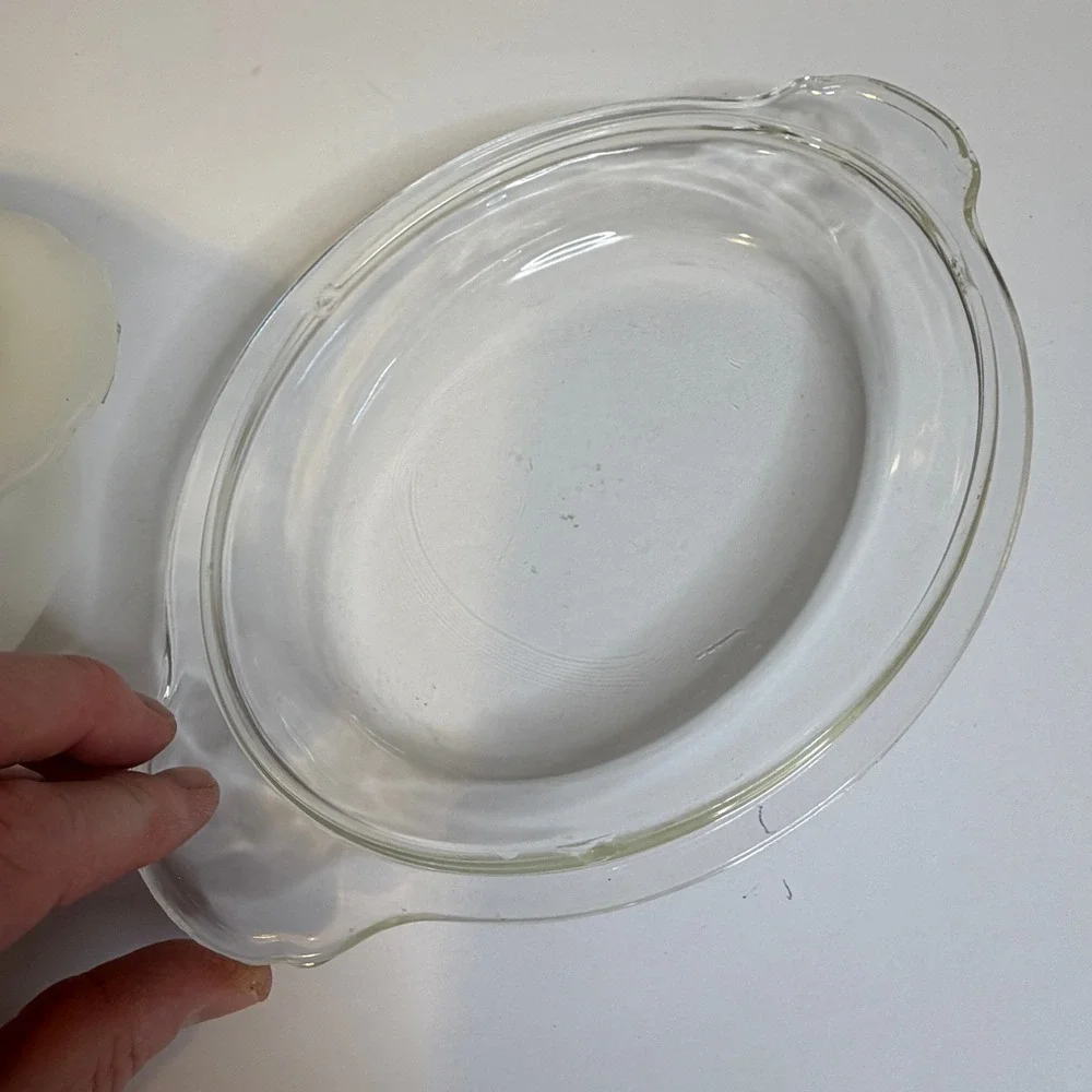 Vintage Fire-King Gay Fad Fruit Milk Glass Bakeware Set 3pc Anchor Hocking